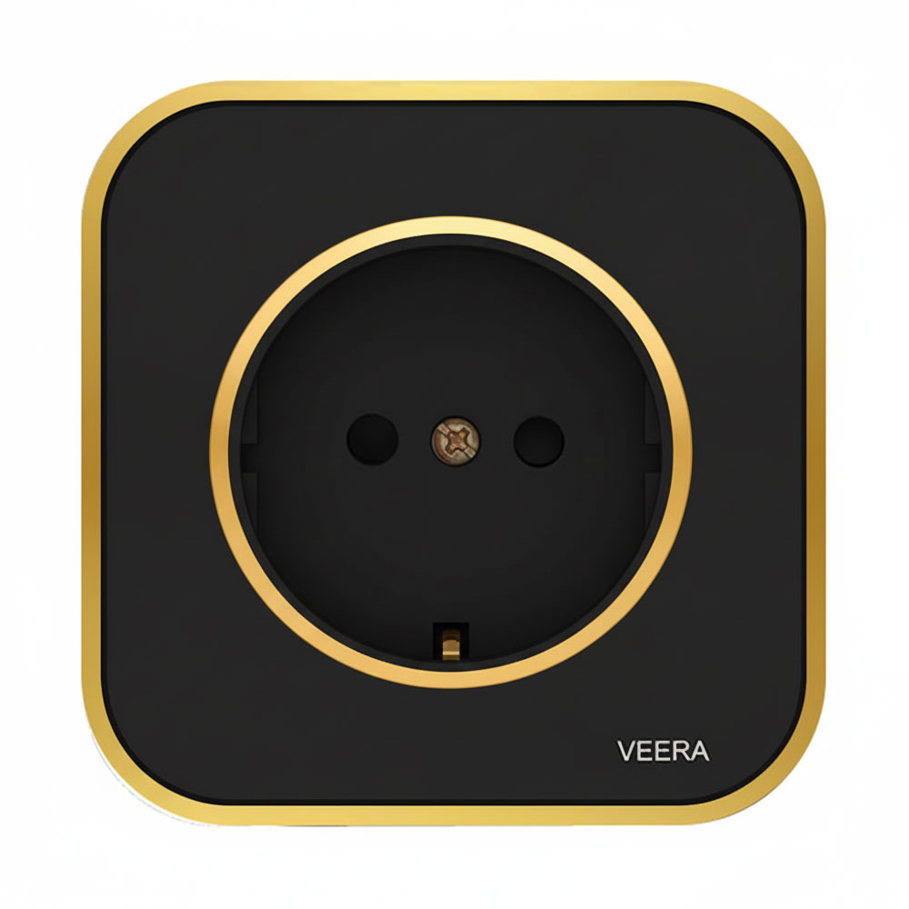 پریز برق ویرا مدل آرک آلفا با قاب گلس