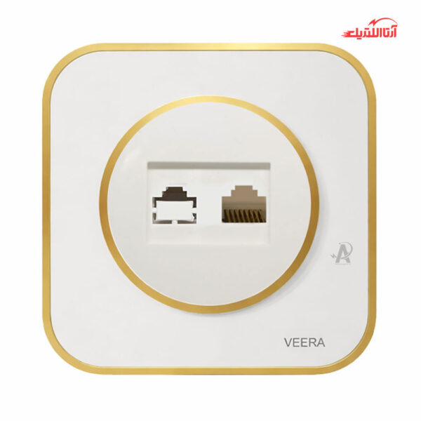 سوکت شبکه CAT6 تک پورت ویرا مدل آرک آلفا با قاب گلس