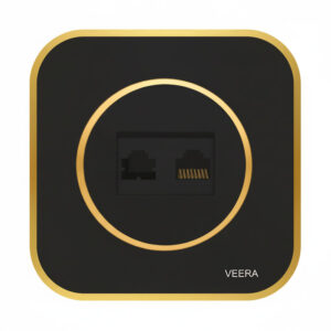 سوکت شبکه CAT6 تک پورت ویرا مدل آرک آلفا با قاب گلس