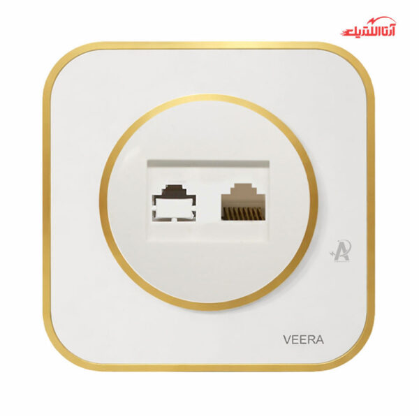 پریز تلفن تک سوکت ویرا مدل آرک آلفا با قاب گلس