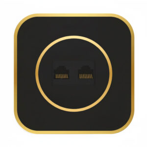 پریز تلفن دو سوکت ویرا مدل آرک آلفا با قاب گلس