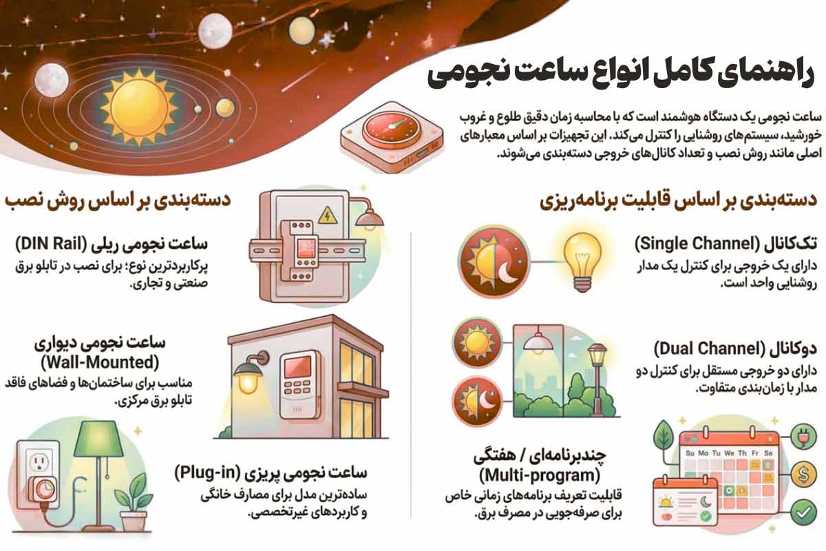 معرفی انواع ساعت نجومی