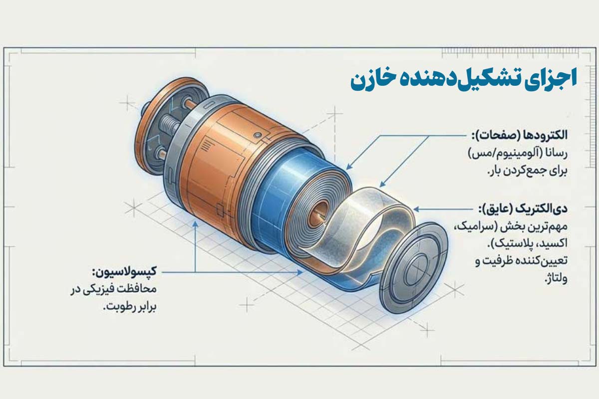 معرفی اجزای تشکیل دهنده خازن