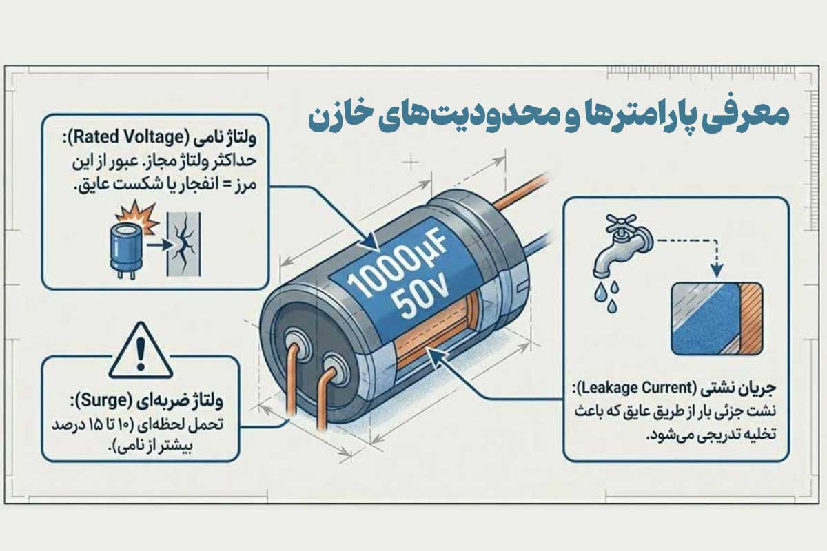 معرفی پارامترهای مهم درباره خازن