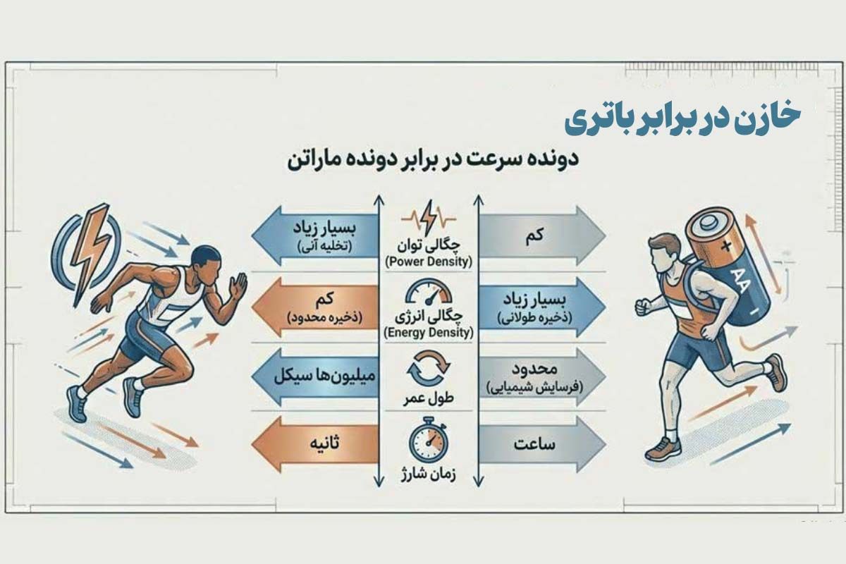 تفاوت خازن و باتری