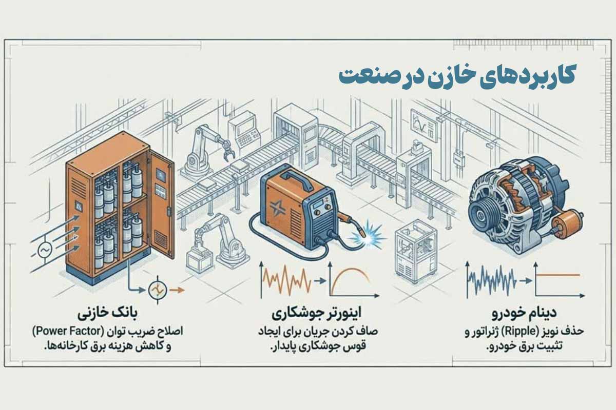 کاربرد خازن در صنعت