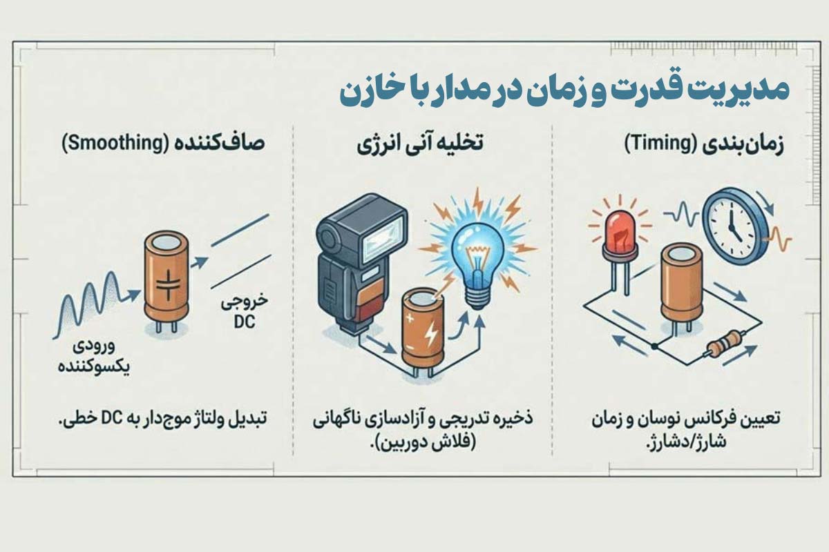 کاربردهای خازن در مدار