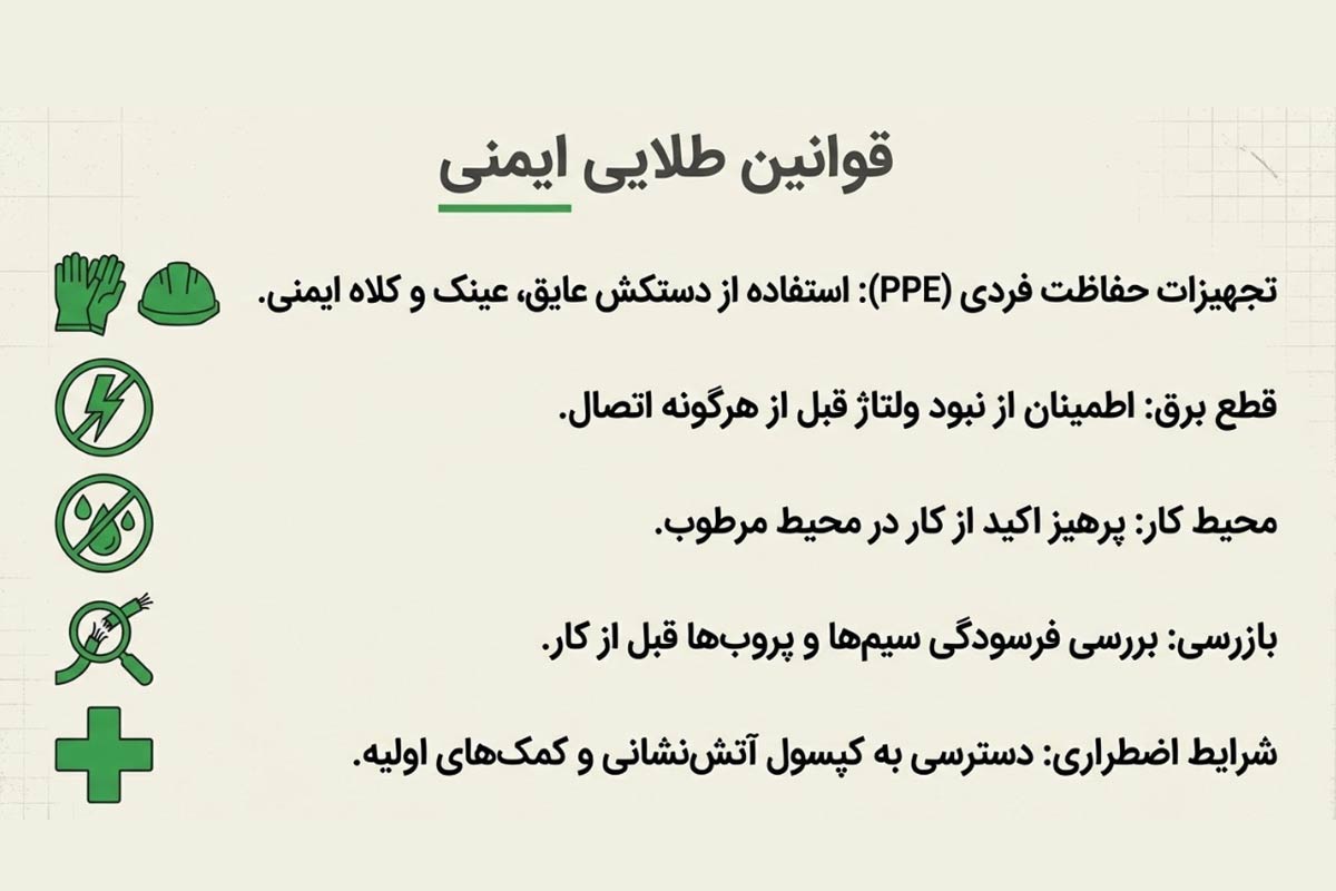 تجهیزات لازم و نکات ایمنی برای شناسایی فازها در برق سه فاز