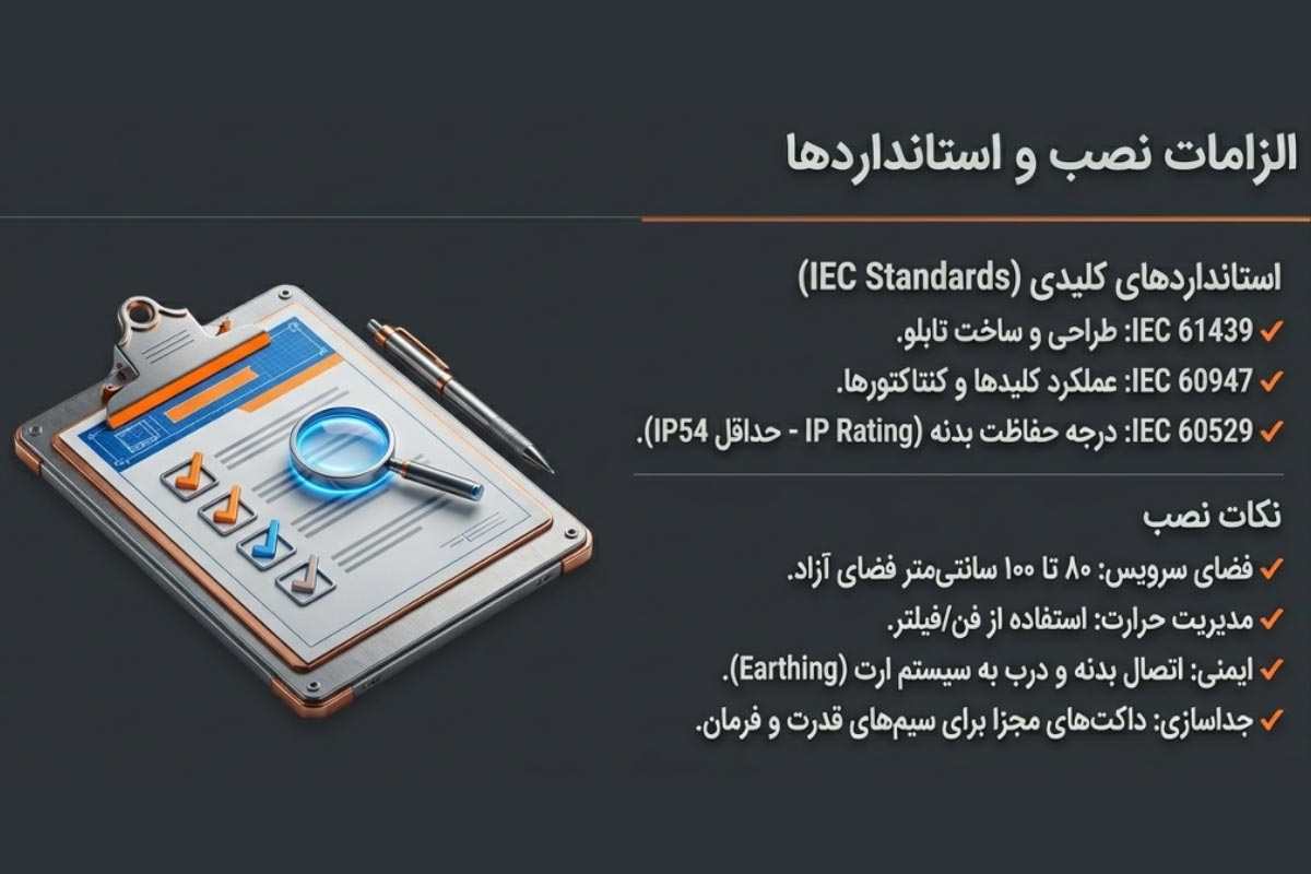 الزامات نصب و استانداردهای تابلو برق
