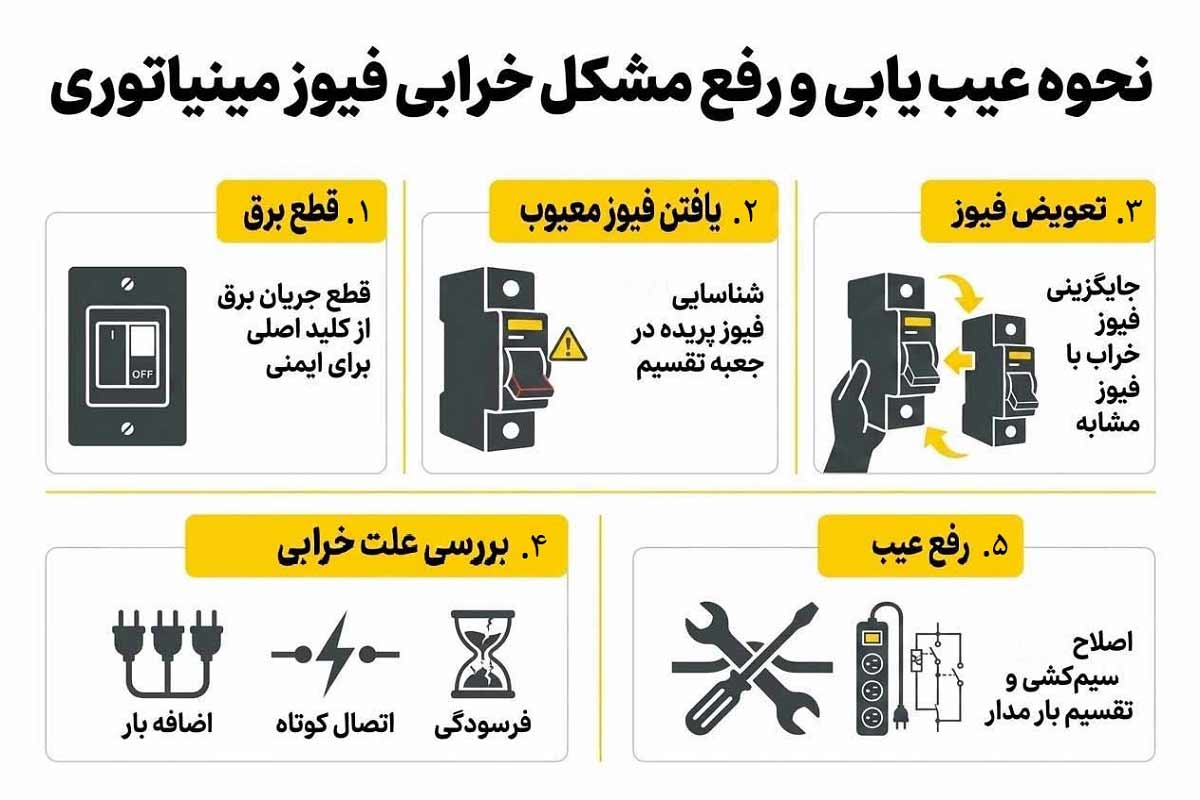 نحوه عیب‌یابی فیوز مینیاتوری