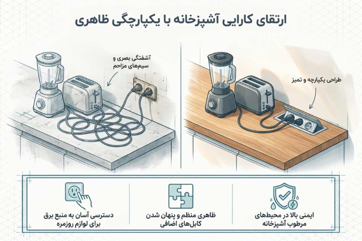 نقش پریز کابینتی در دکوراسیون داخلی مدرن