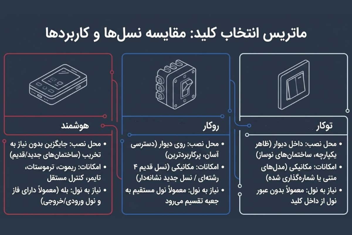 معرفی انواع کلید کولر آبی با کاربرد