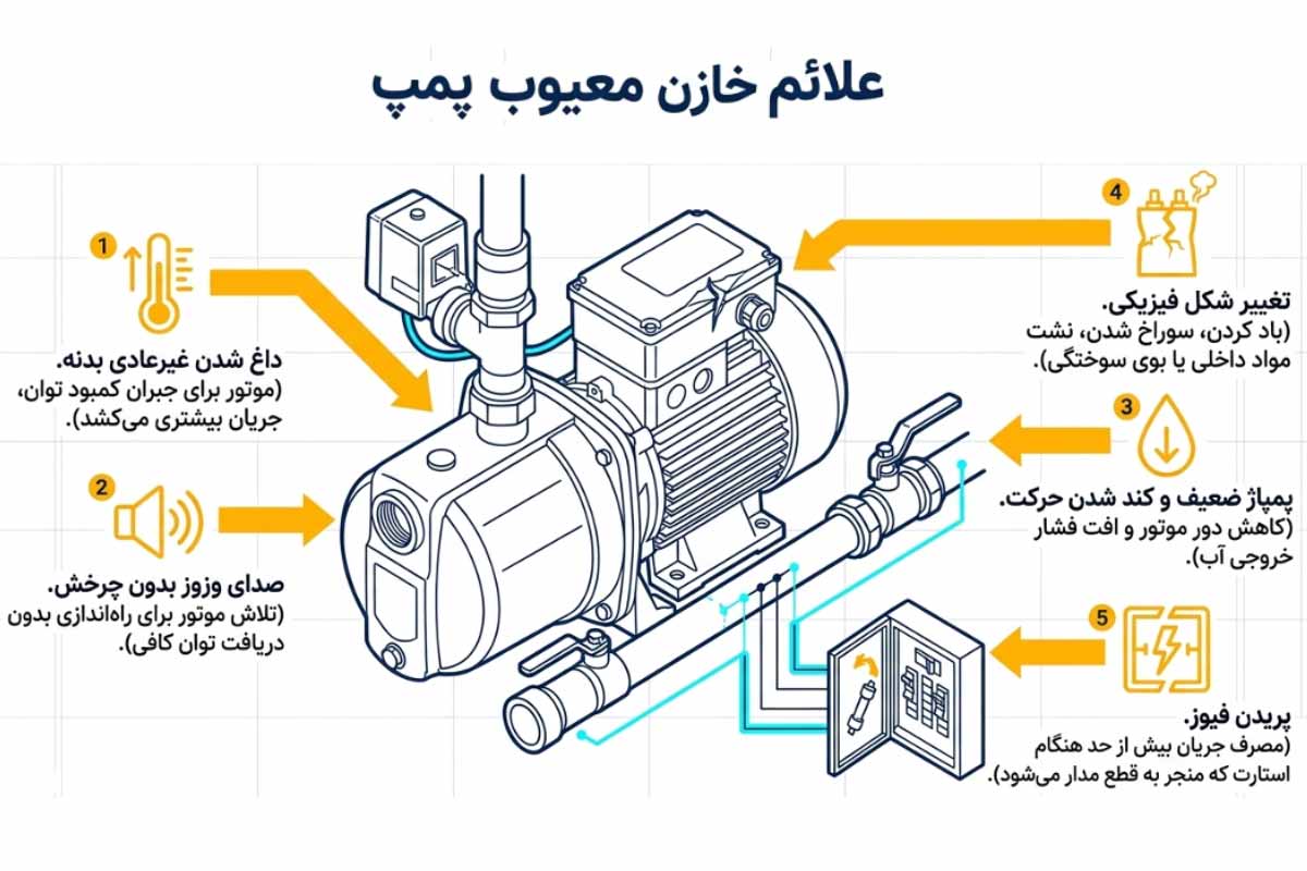 نشانهها و علائم خرابی خازن پمپ آب خانگی
