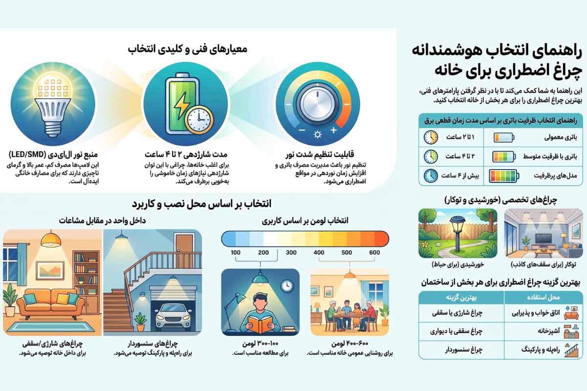 راهنمای انتخاب بهترین چراغ اضطراری برای خانه
