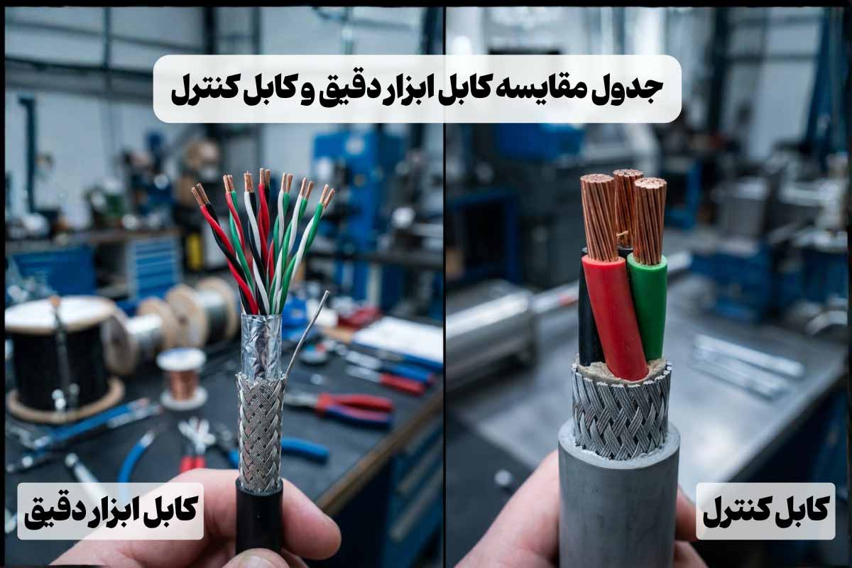 تفاوت کابل کنترل و کابل ابزار دقیق چیست؟ | مقایسه 11 مورد با جدول