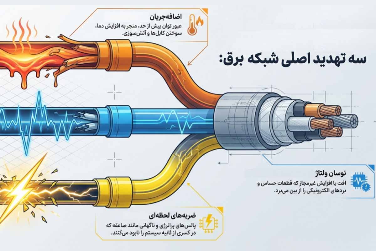 نوسانات ولتاژ، اضافه جریان و نوسانات لحظه‌ای؛ تهدیدات اصلی برق شبکه