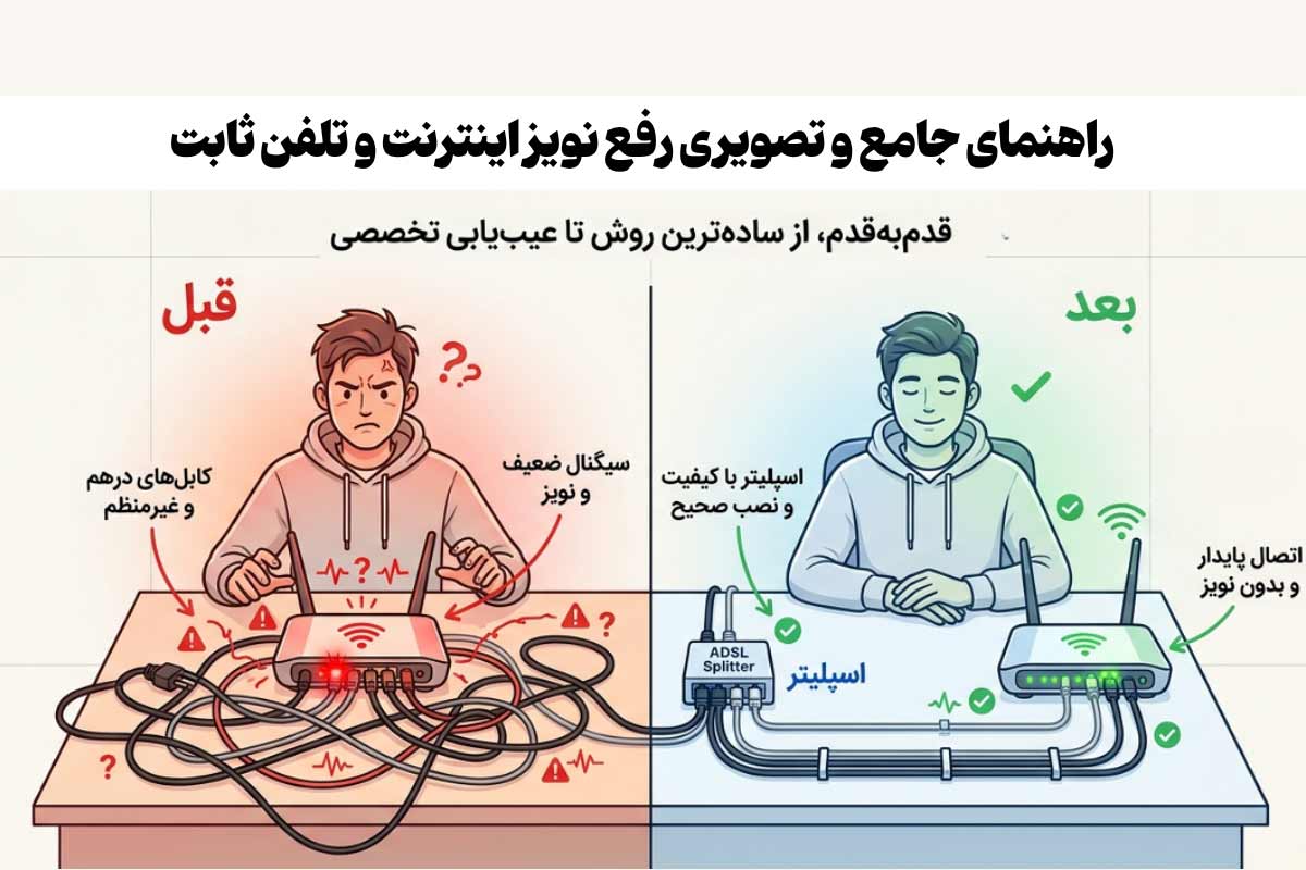آموزش حذف نویز خط تلفن و ADSL (راهنمای عملی و قدم‌به‌قدم)