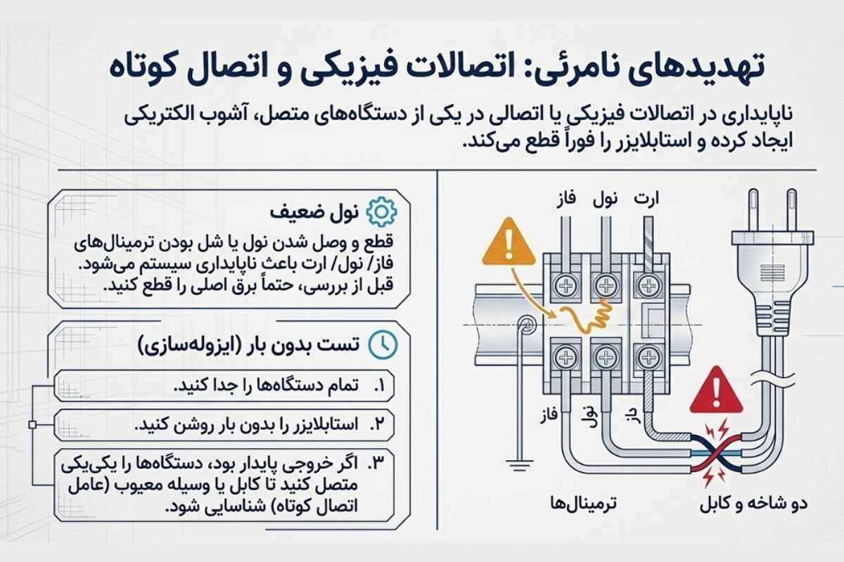 اشکال در اتصالات و اتصال کوتاه در استابلایزر؛ علت خاموش شدن استابلایزر