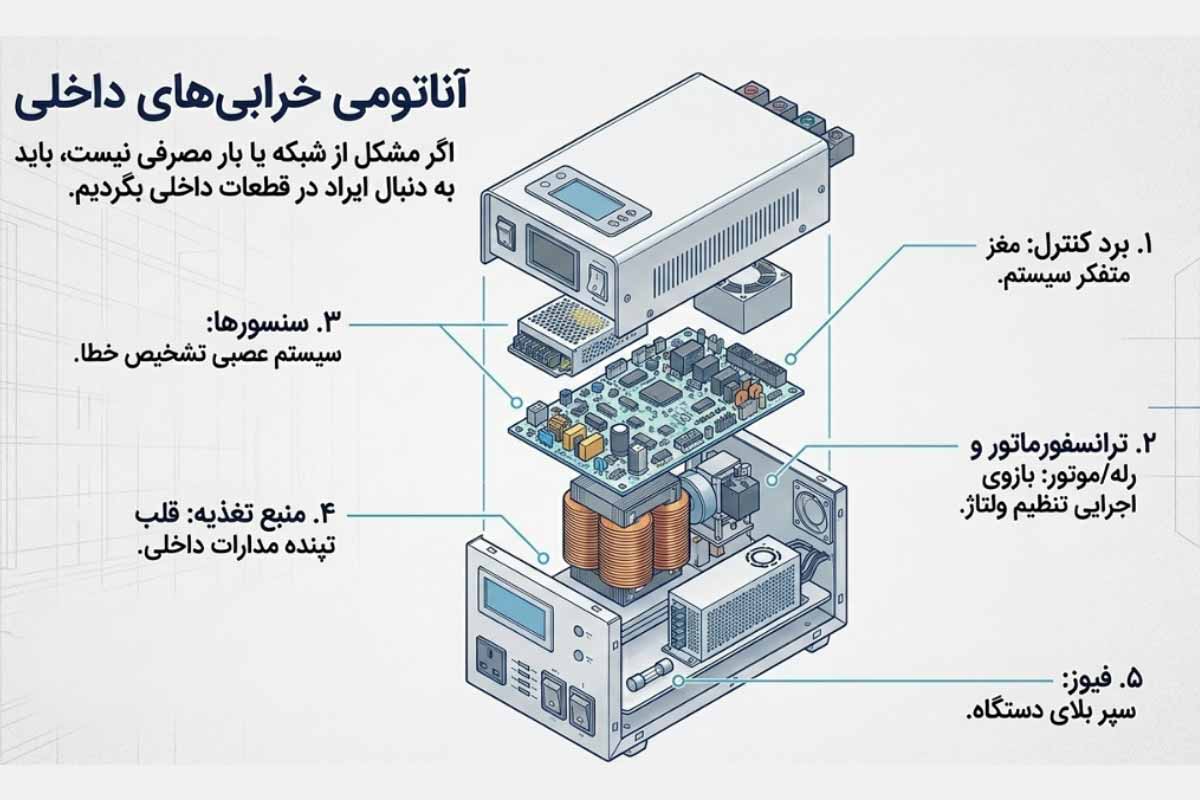 قطعات داخلی استابلایزر که خرابی آن‌ها باعث خاموش شدن استابلایزر می‌شود