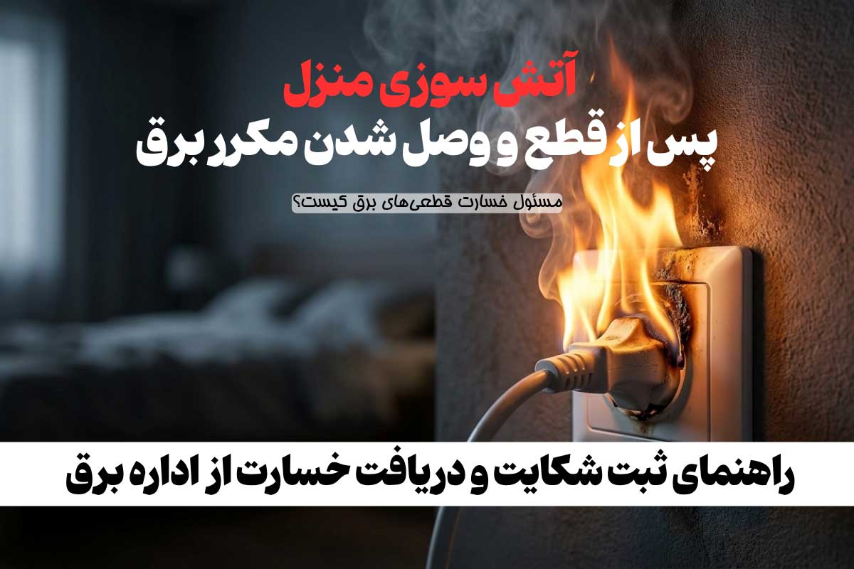 راهنمای جامع دریافت خسارت سوختن لوازم خانگی و آتش‌سوزی از اداره برق