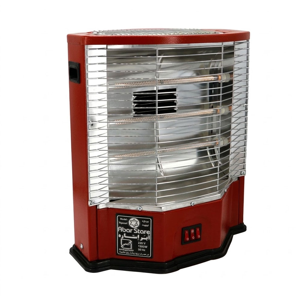 بخاری برقی 1500 وات 4 میله ایستاده فن دار ابر استاره مدل تویوست