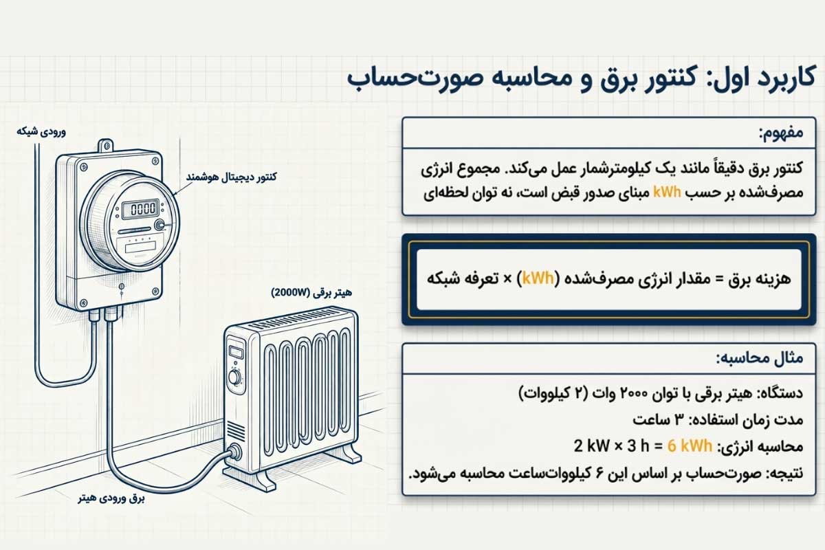 کاربرد کیلووات ساعت در محاسبه قبض برق
