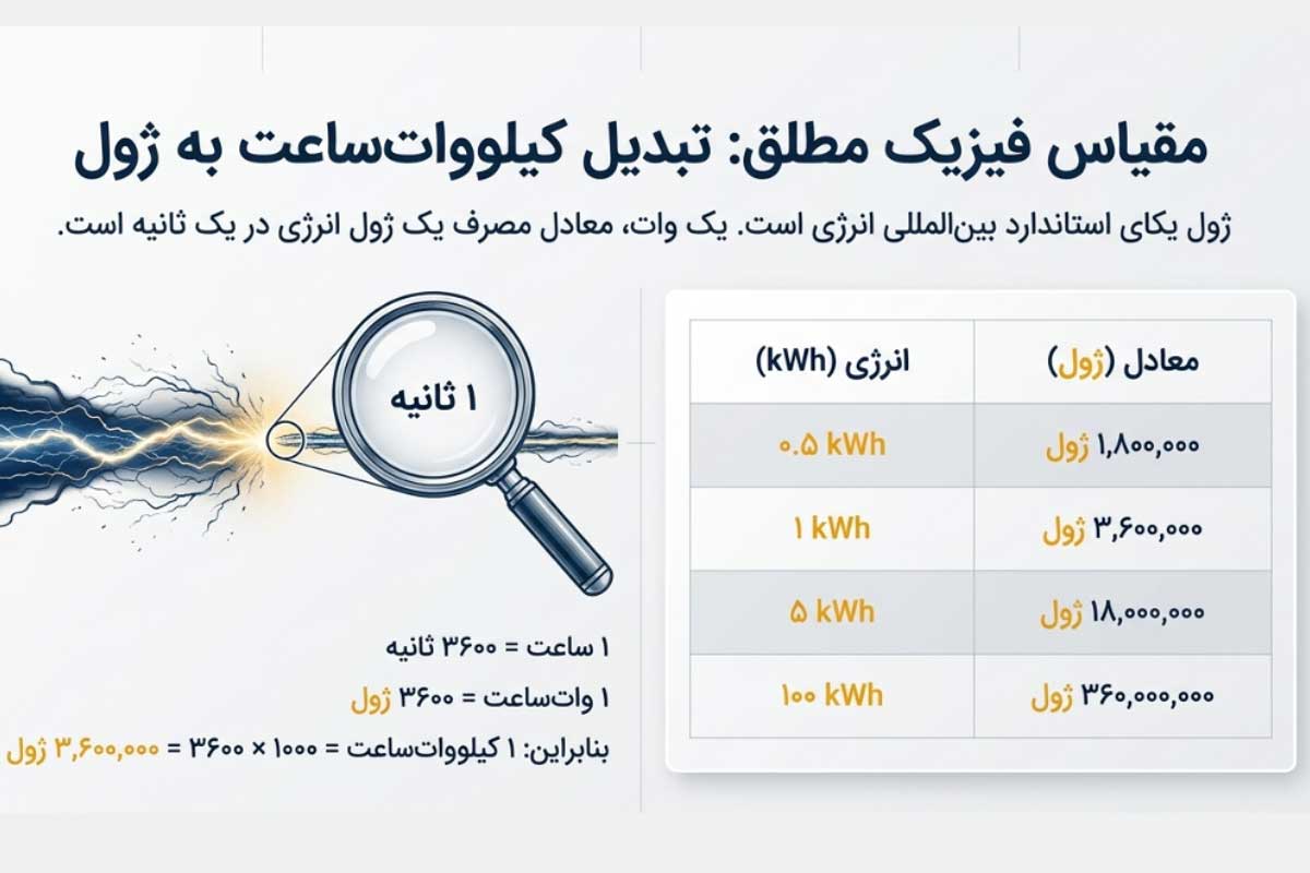 فرمول تبدیل کیلووات ساعت به ژول