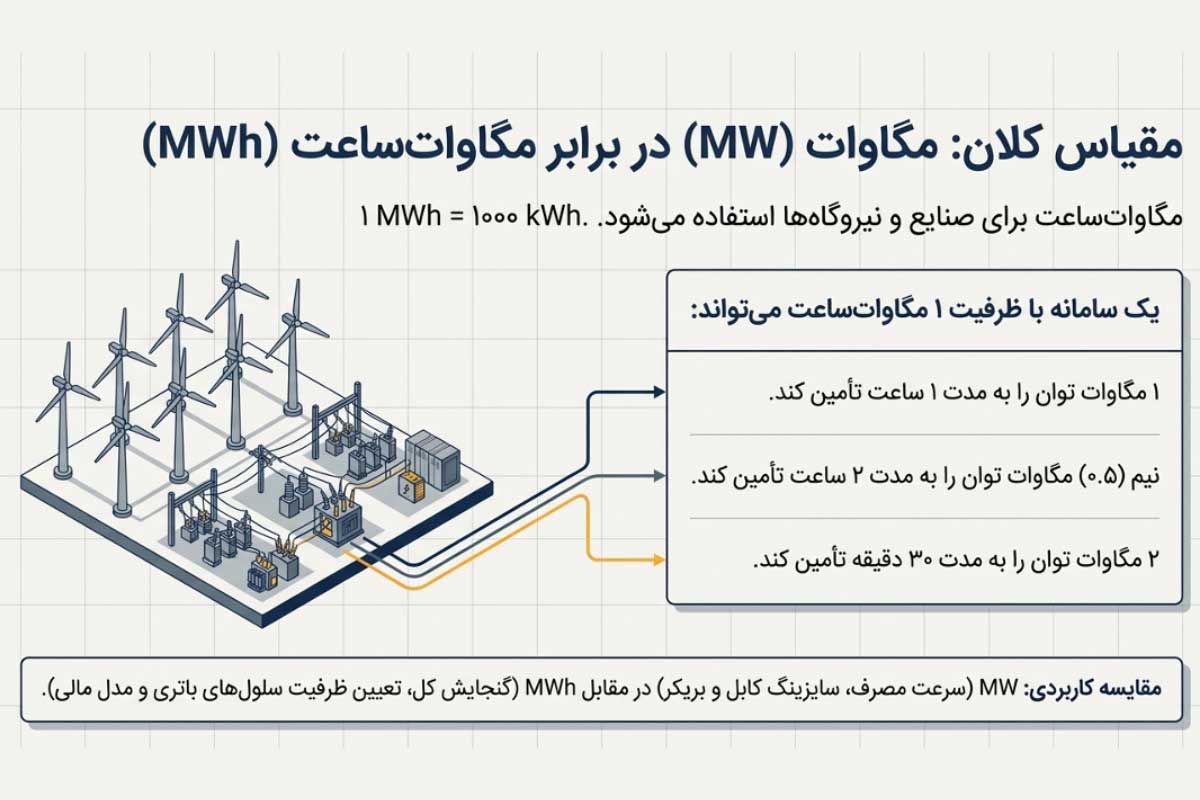 تفاوت مگاوات با مگاوات ساعت