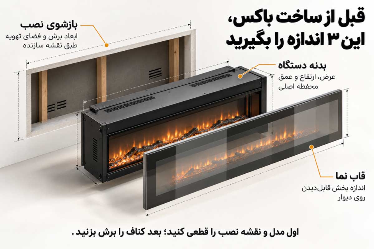 ابعاد مناسب شومینه برقی برای هر فضا