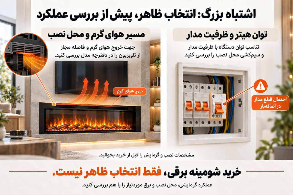 انتخاب شومینه برقی بدون رعایت نکات خرید